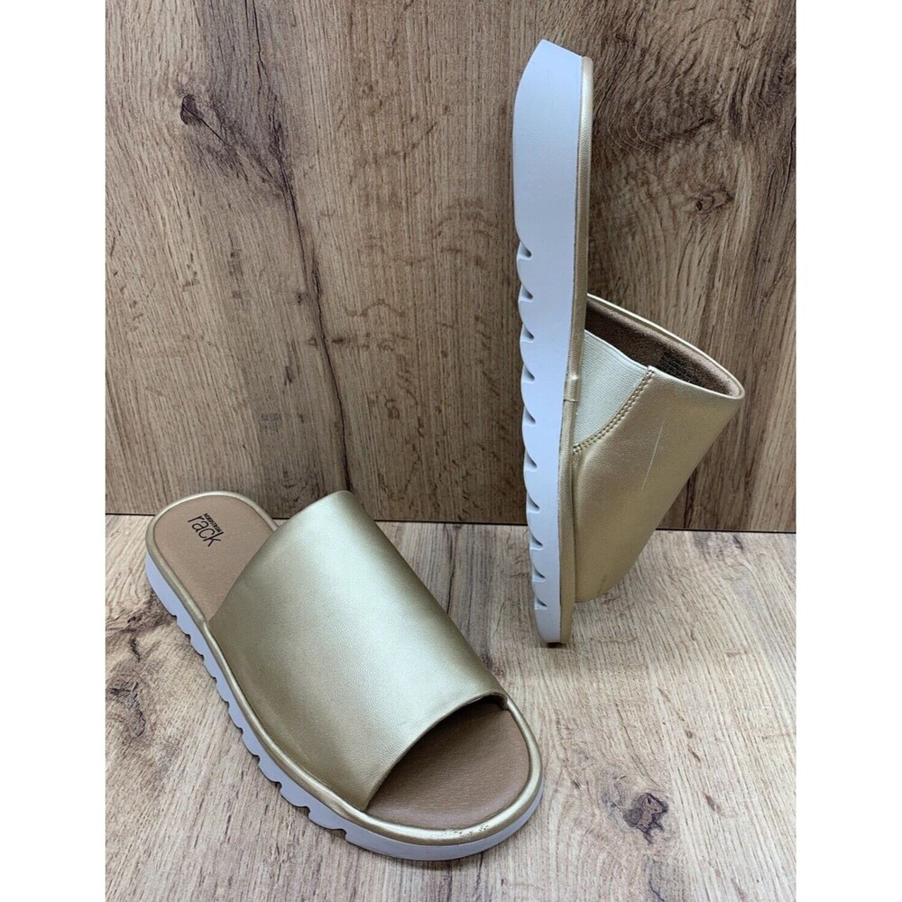 Nordstrom Rack Fiona Slide Sandals Women's Size 11 M Gold Metallic RKFIONA-PU